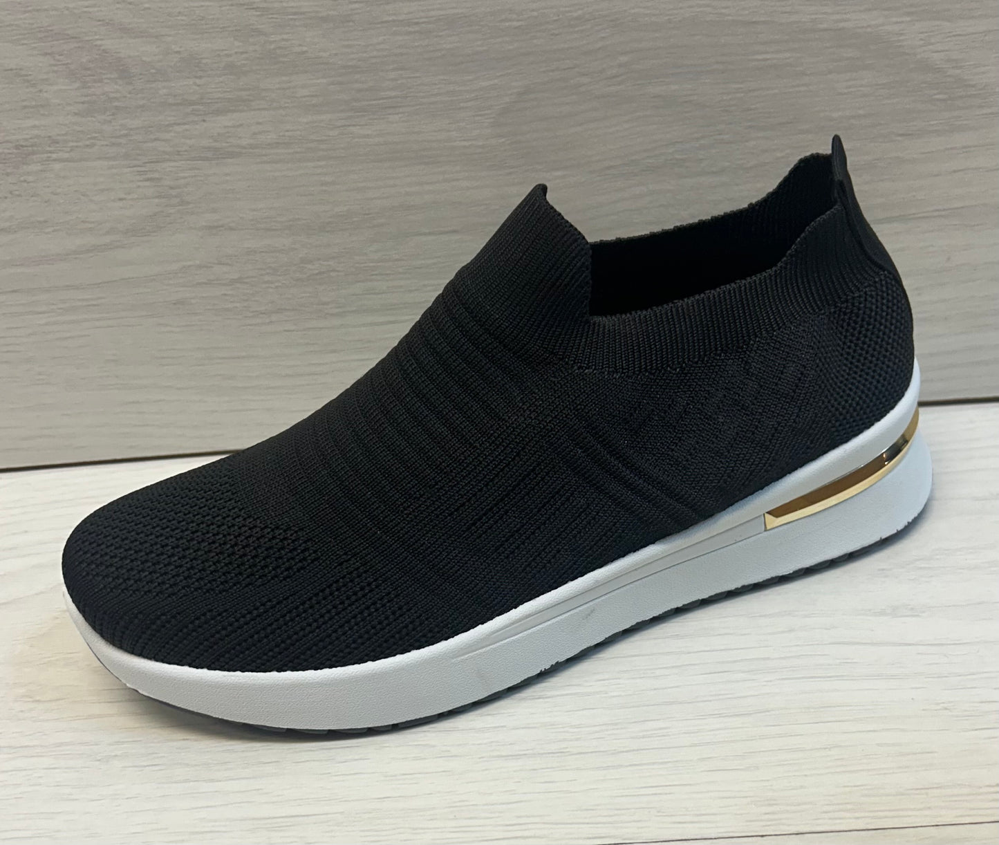 Black stretch trainers