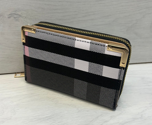 Black/Grey check Purse