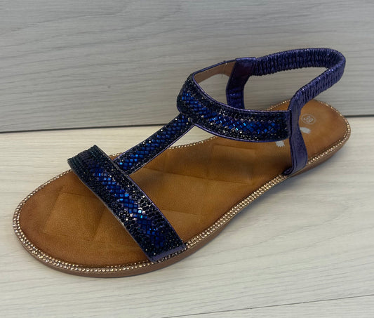 Cobalt diamante sandal