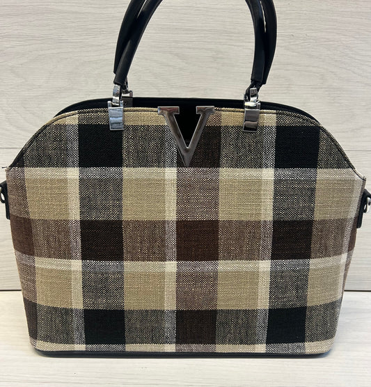 Brown check handbag
