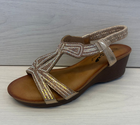 Pale Gold wedge sandal