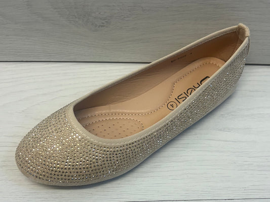 Gold sparkly pump