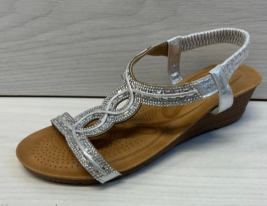 Silver Diamanté Sandal