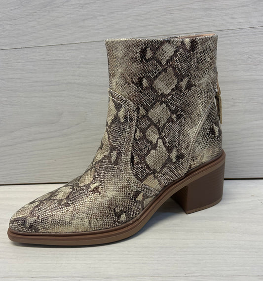 Gold snake print boot
