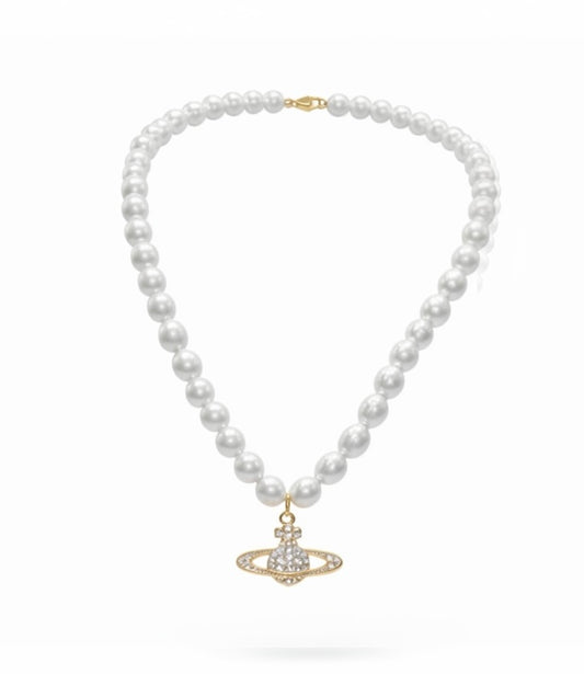 Pearl Gold orb Necklace