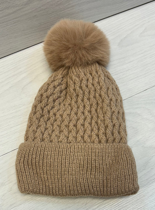 Camel knitted hat