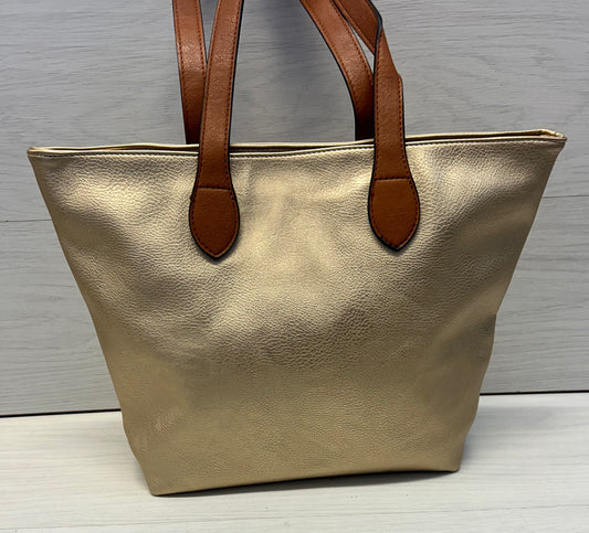 Gold shopper handbag