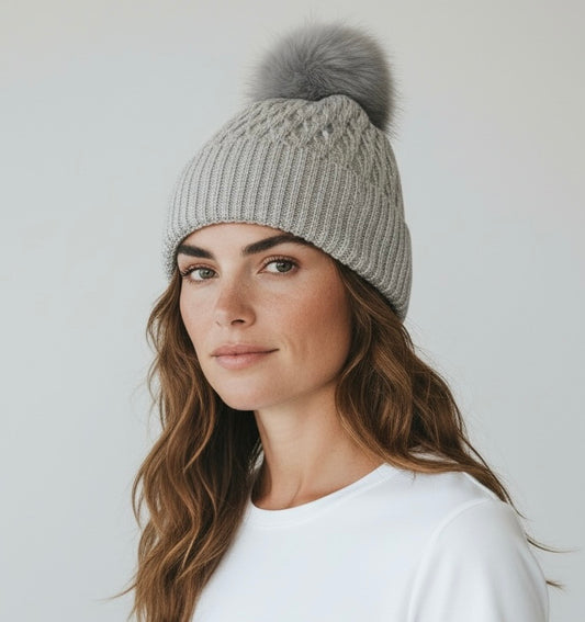 Grey knit hat