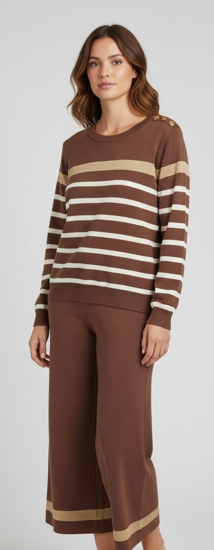 Chocolate/Gold stripe Suit