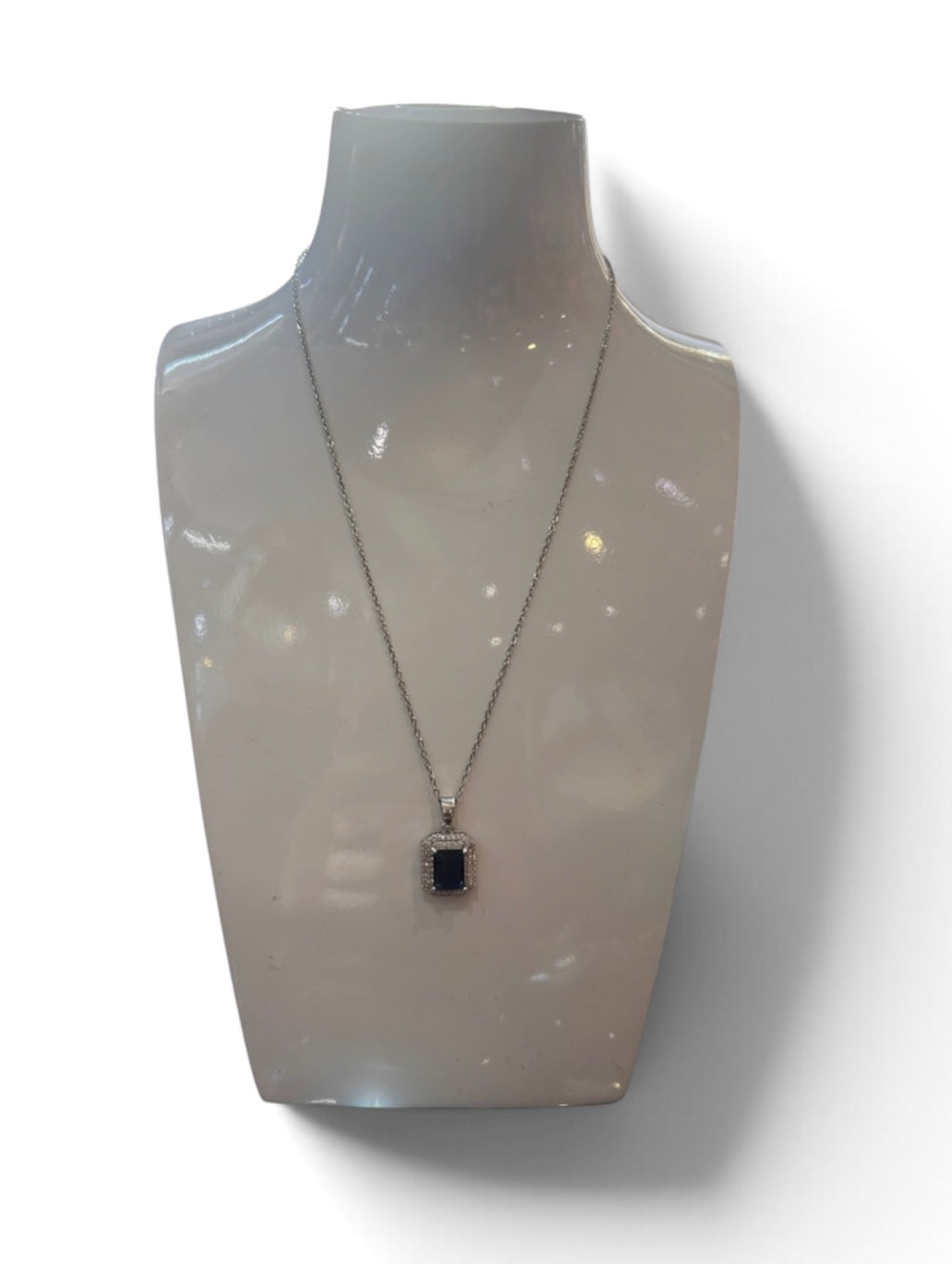 Navy diamanté stone necklace