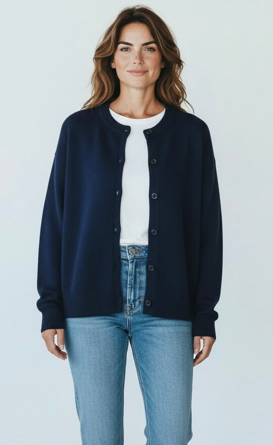 Navy soft knit cardigan