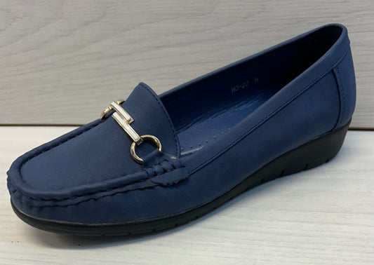 Blue wedge mock