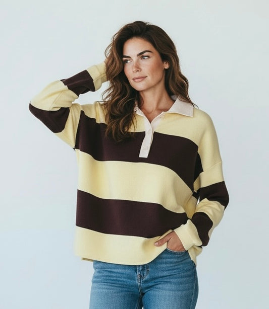 Lemon/brown shirt style Jumper