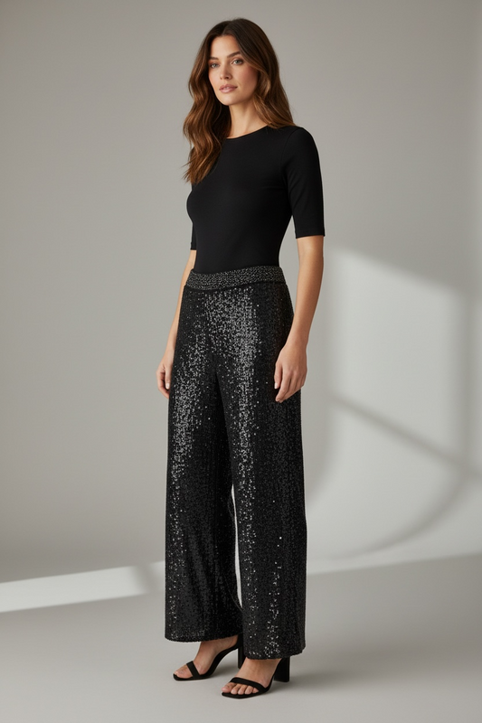 Black sequin trouser