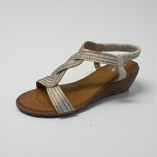 Beige wedge sandal