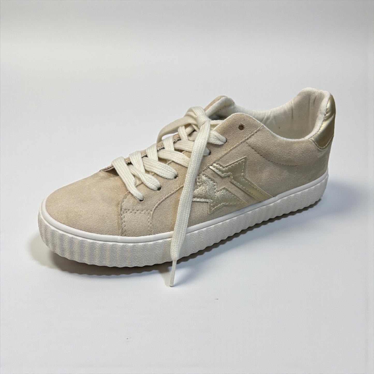 Beige/Gold trainer