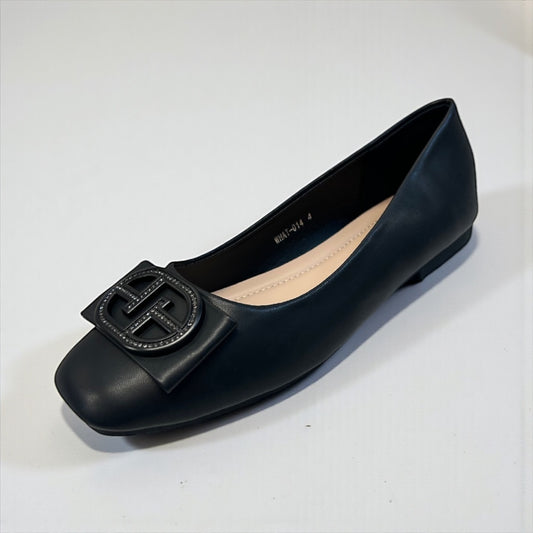 black buckle ballet pump