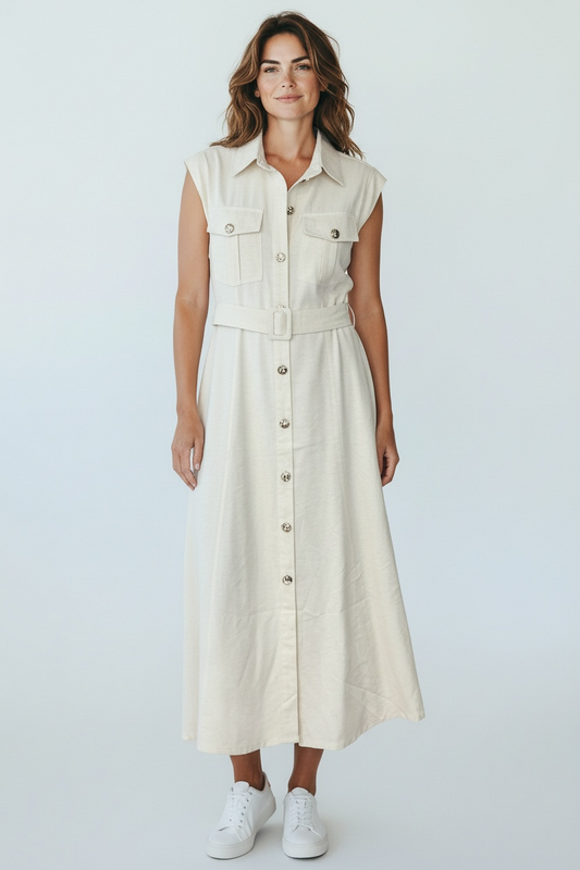 Cream military dress