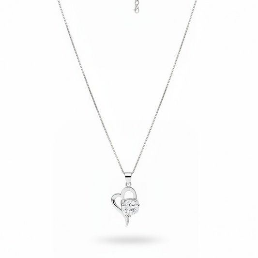 Large stone heart necklace
