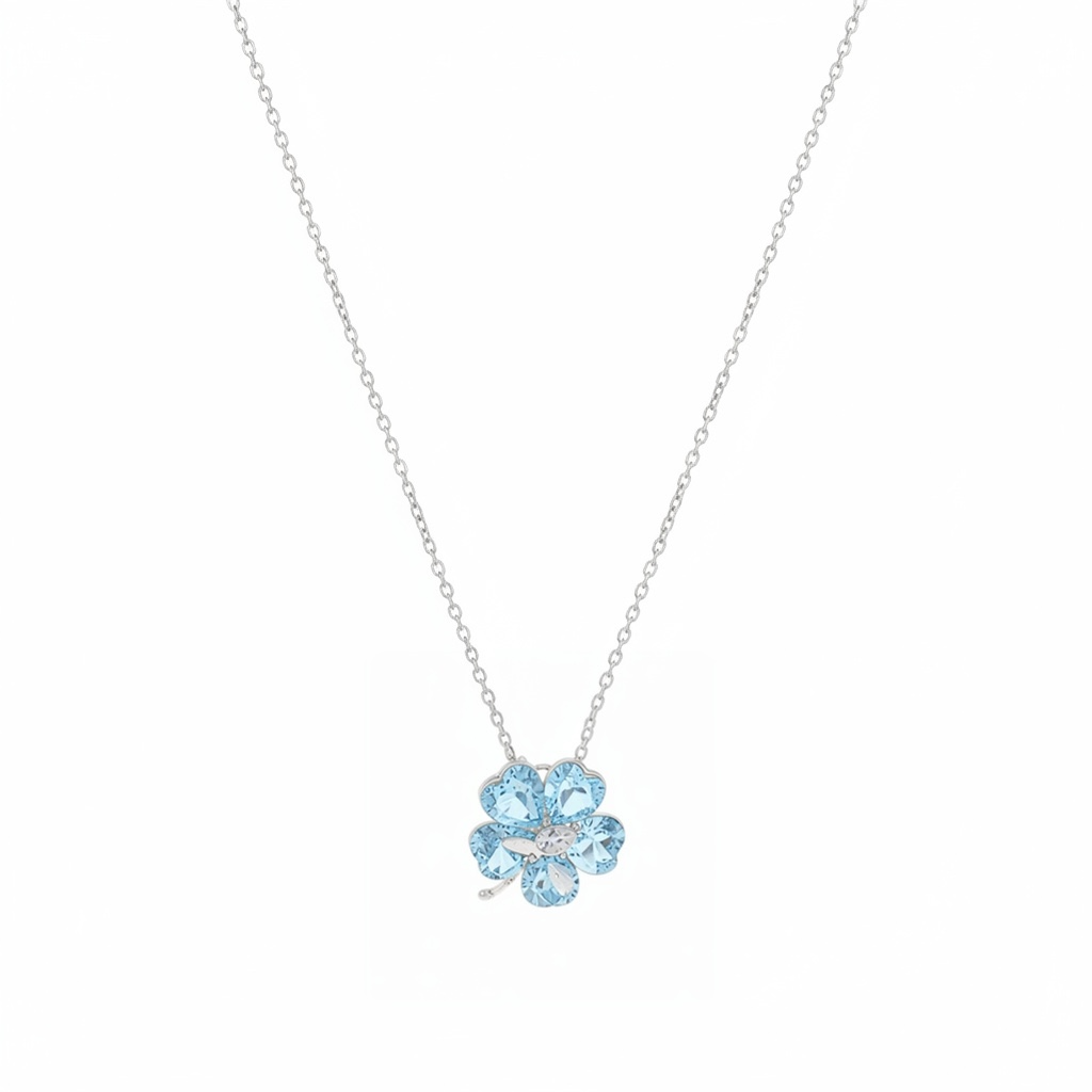 Blue flower necklace