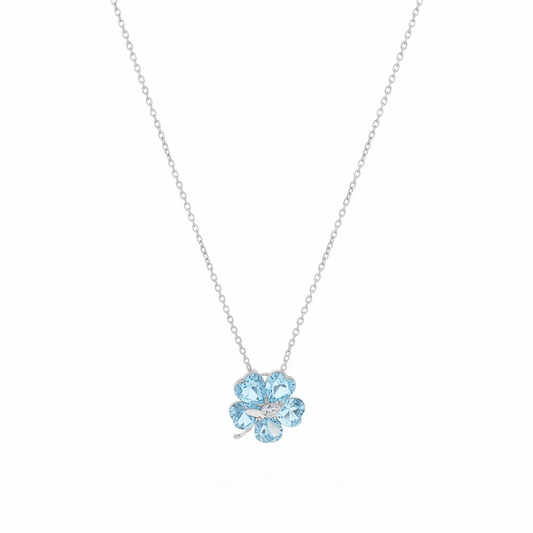 Blue flower necklace