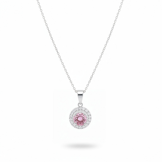Pink diamanté stone necklace