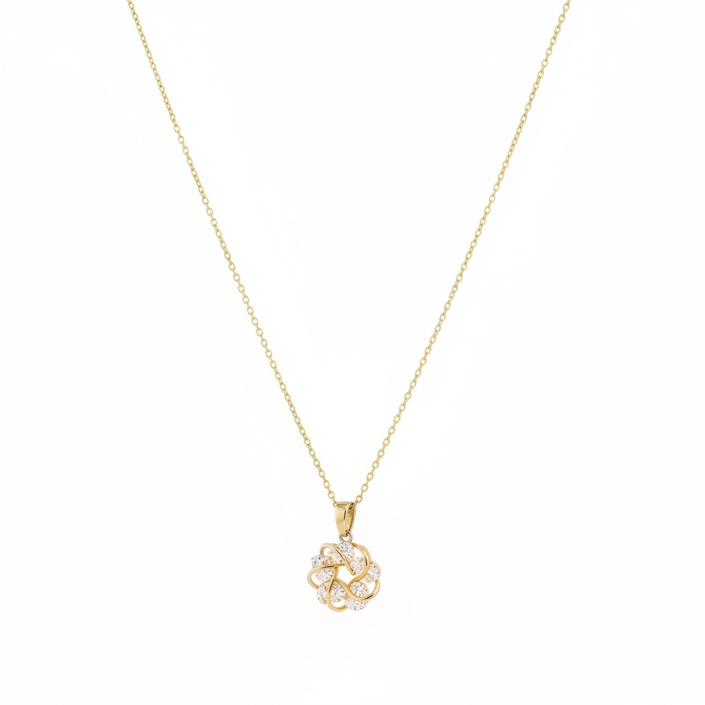 Gold diamanté ring necklace