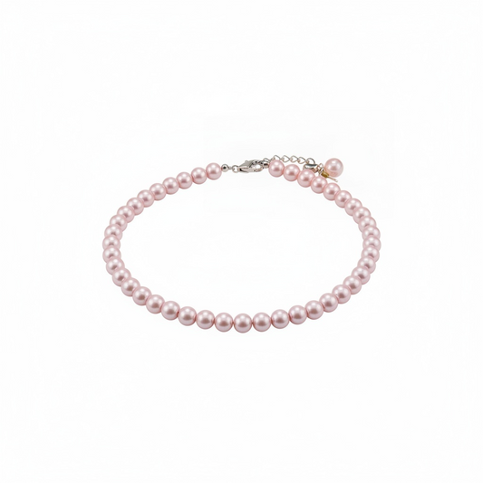 Pink pearl necklace set