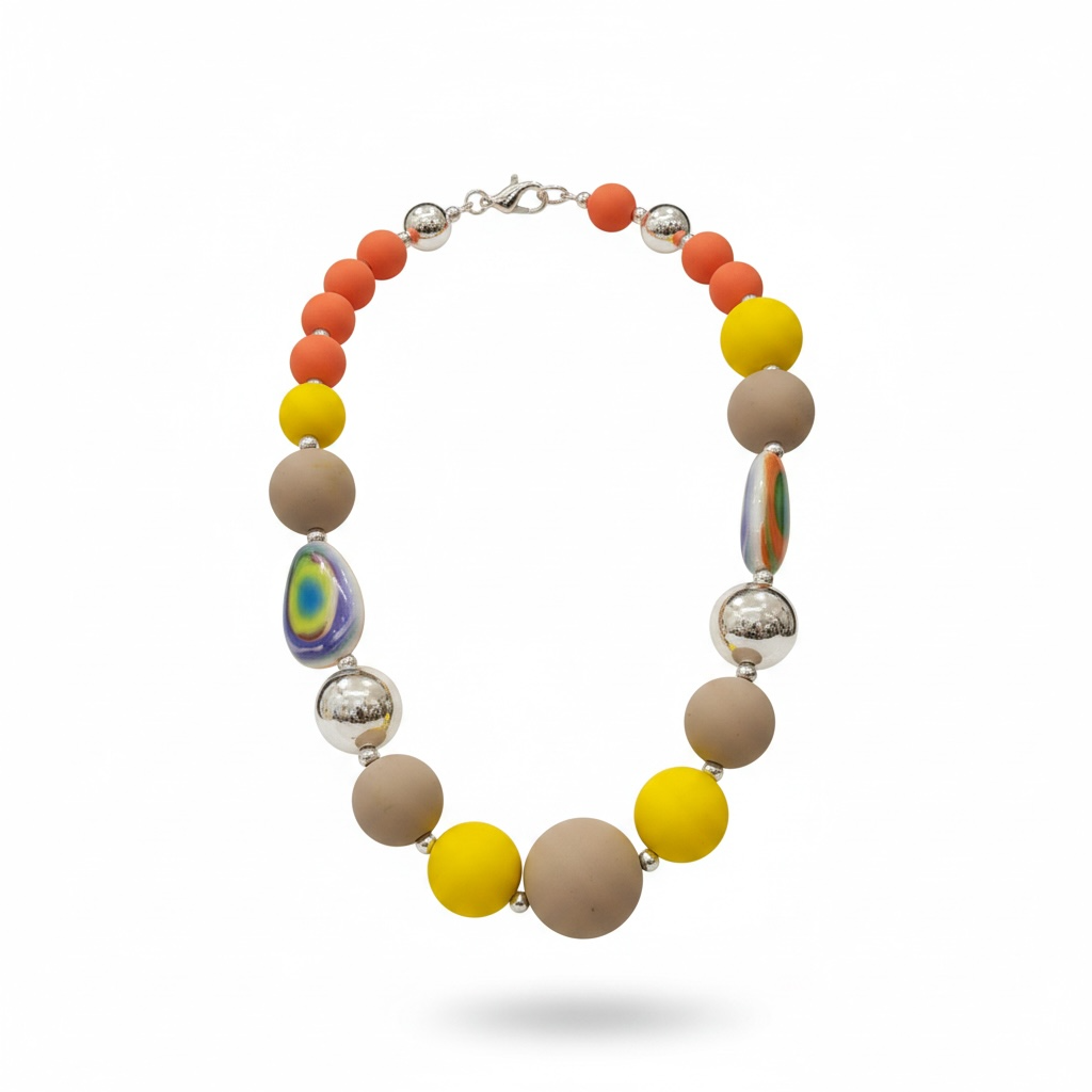 Colour chunky beaded necklace
