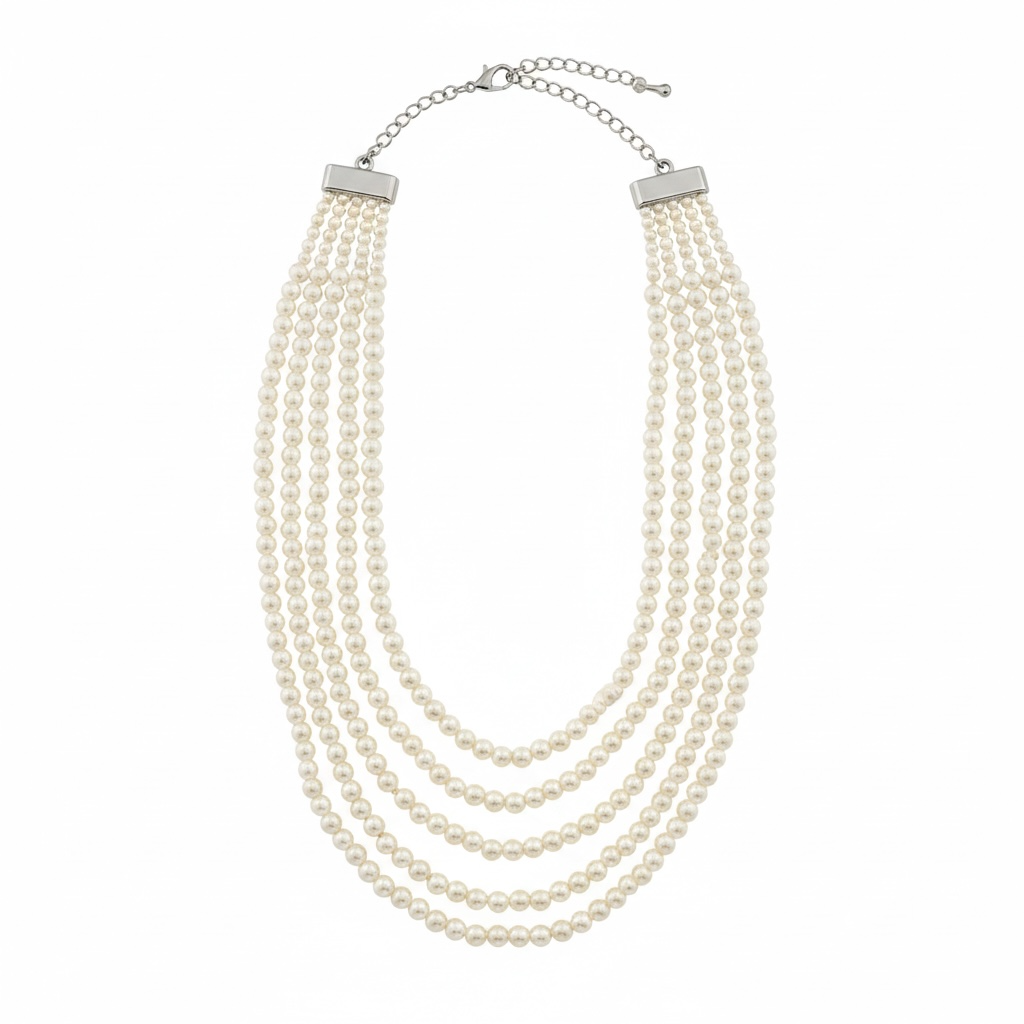 Multi strand pearl necklace