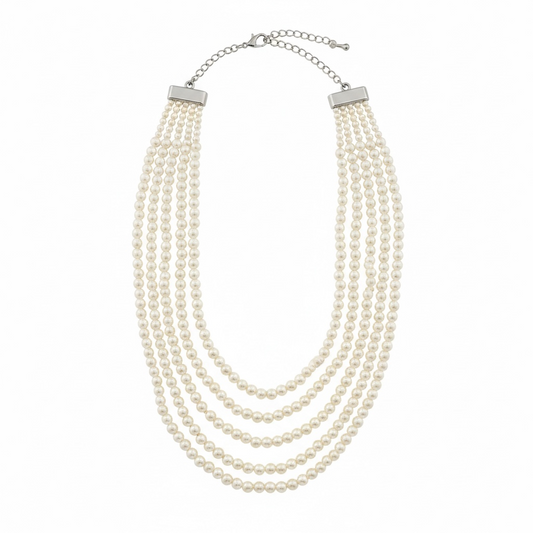 Multi strand pearl necklace